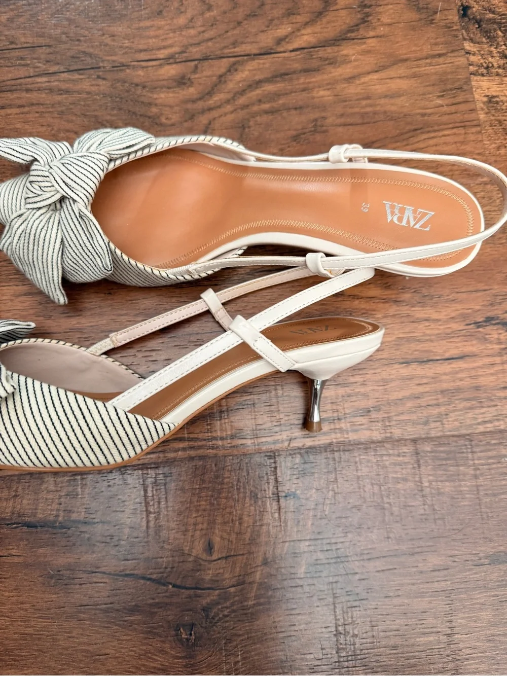 Zara sling back kitten heels size 39